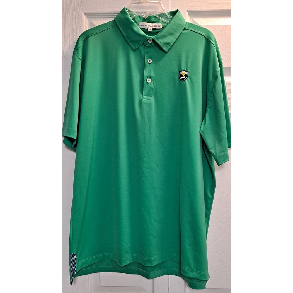 Bald Head Blues Mens Golf Polo Shirt Size XL Kelly Green Poly/Spandex Blend‎